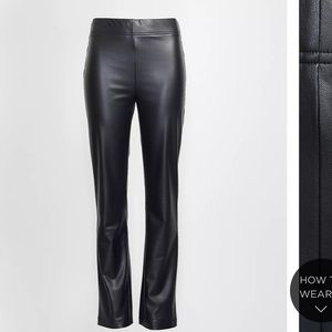 Loft faux leather kick crop pants